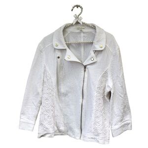 John Paul Richard White Lace Inset Jacket size XL